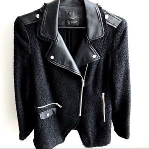 Zara Tweed Boucher Moto Jacket